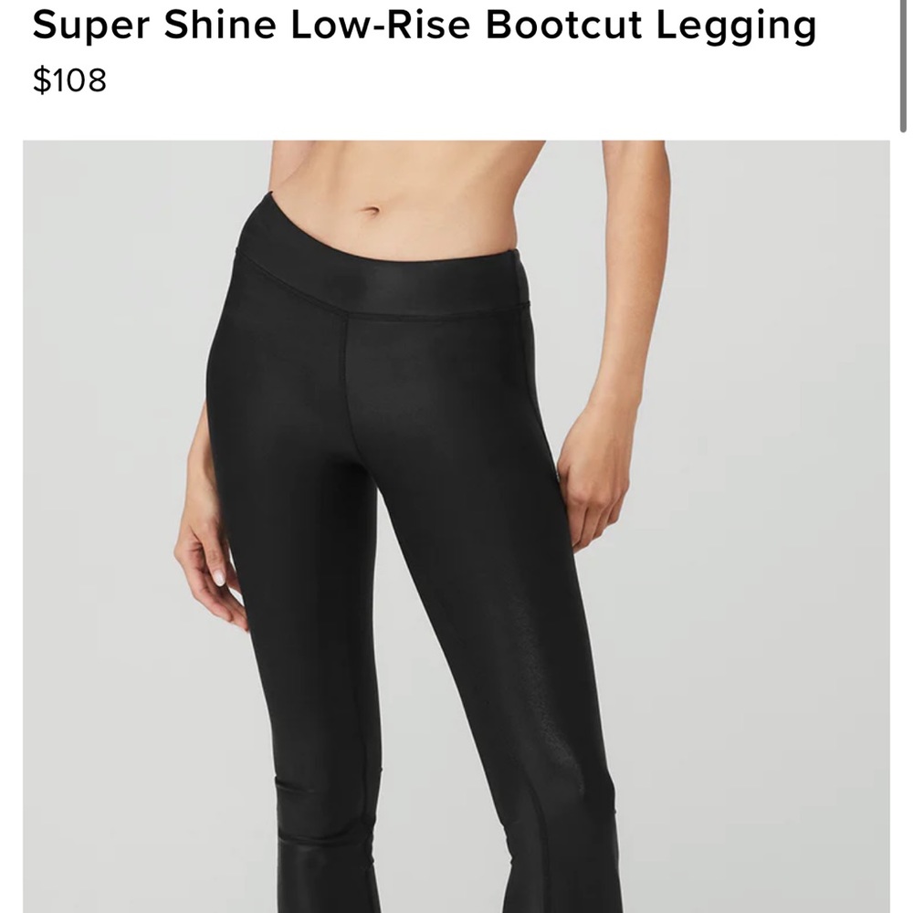 Alo super shine low rise boot cut legging